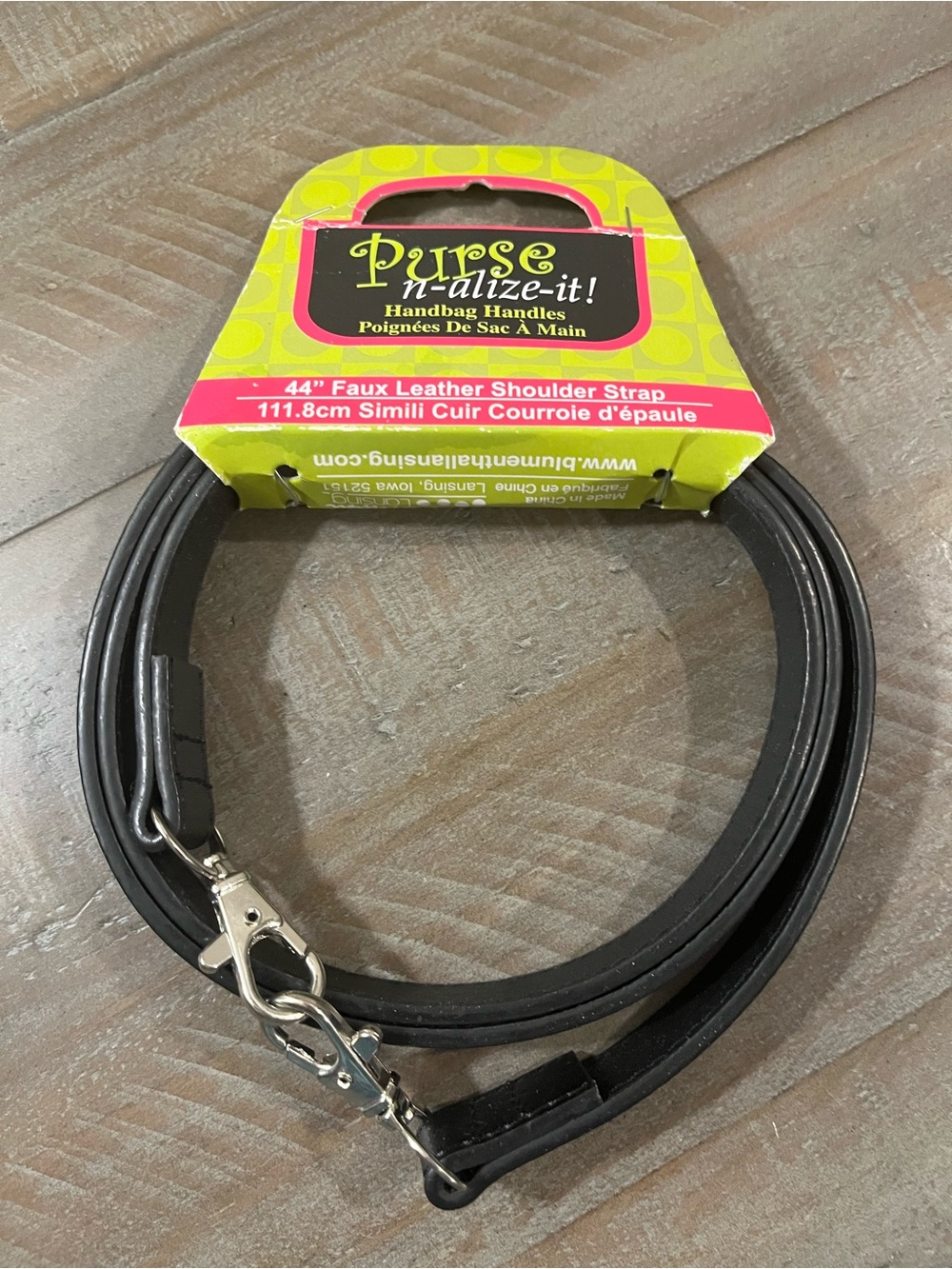 Purse-n-Alize-it! Black Faux Leather Shoulder Strap